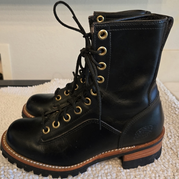 Na Na Industrial Strength Other - NaNa Industrial Strength Black Leather Lace-Up Boots Unisex Mens 7 D Grunge